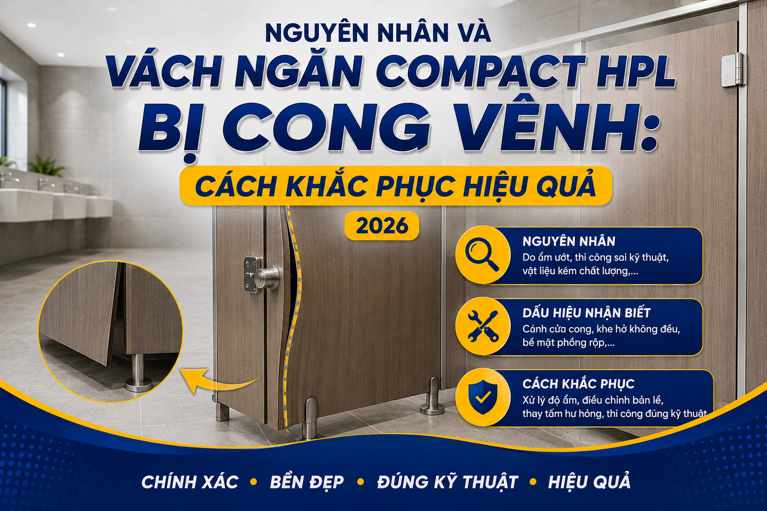 Vách Ngăn Compact HPL Bị Cong Vênh: Nguyên Nhân Và Cách Khắc Phục
